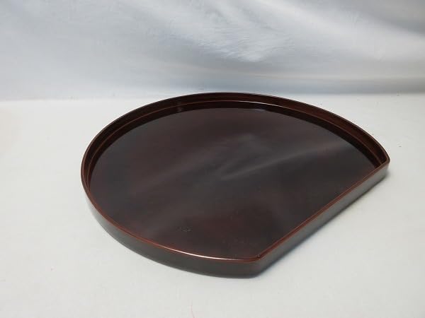 懐石道具 輪島塗 木製 溜半月膳 五枚揃 共箱2 検) 茶道具 煎茶